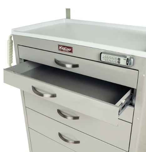 Harloff-MDS2430E06 M-Series Tall E-locking Procedure Cart, Medium Width, Six Drawers