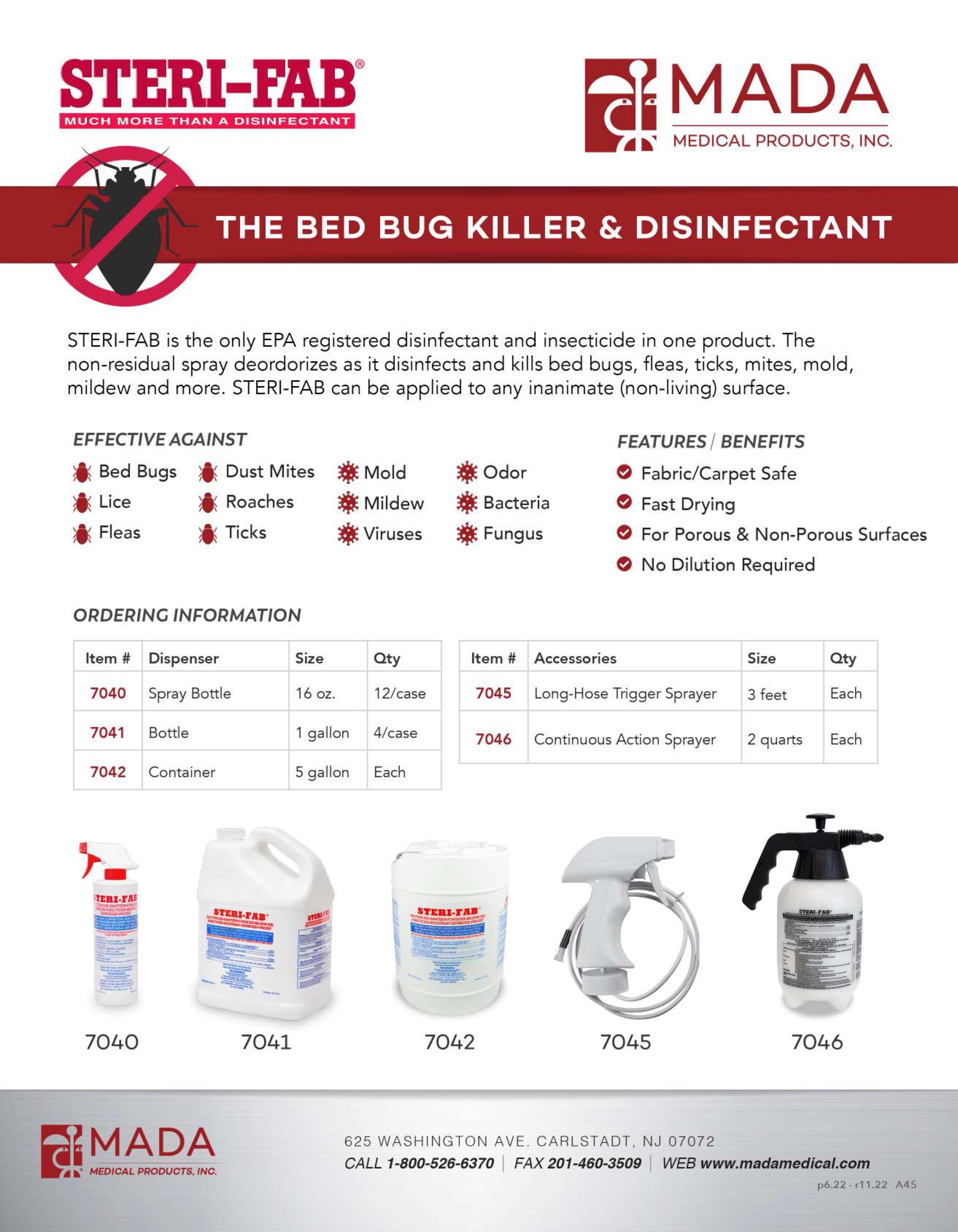 Mada Medical-7041 Steri-Fab Disinfectant Insecticide (1 GL)