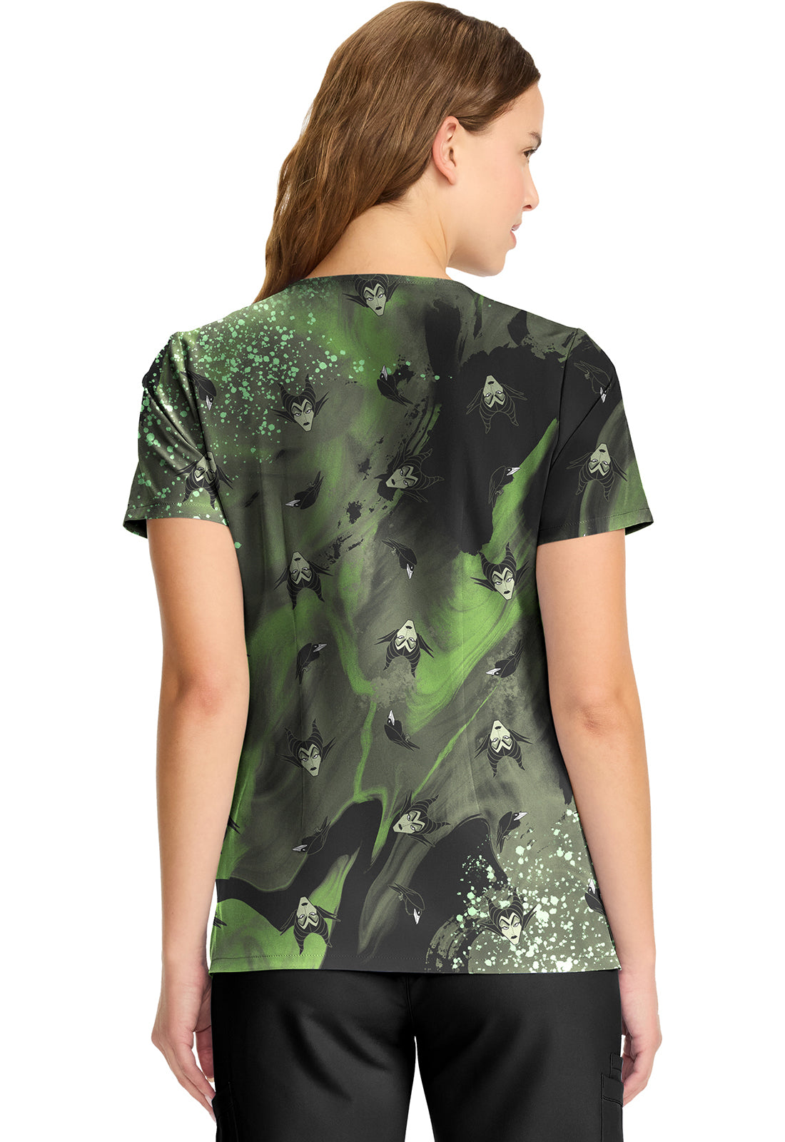 Tooniforms Women Print 2 Pocket V-Neck Scrub Top