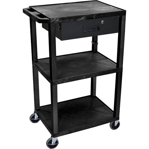 Luxor 42" 3-Tier Plastic Utility Cart
