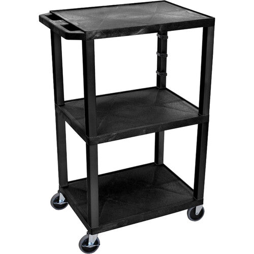 Luxor 42" 3-Tier Plastic Utility Cart