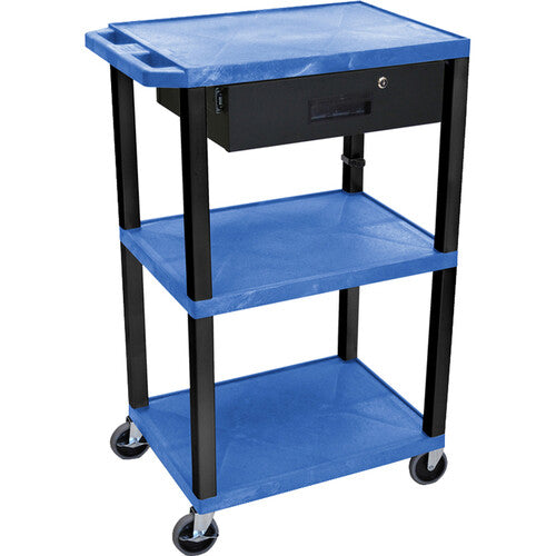 Luxor 42" 3-Tier Plastic Utility Cart