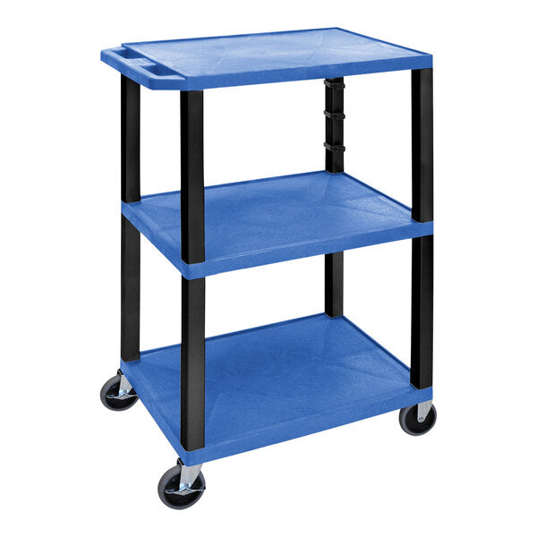 Luxor 42" 3-Tier Plastic Utility Cart