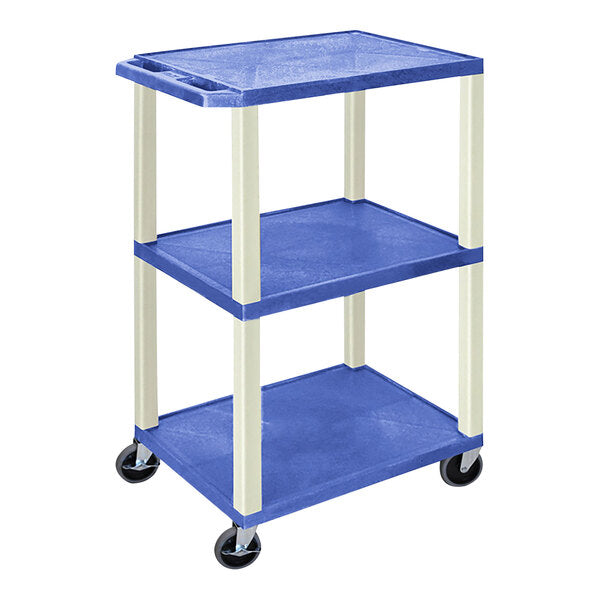 Luxor 42" 3-Tier Plastic Utility Cart