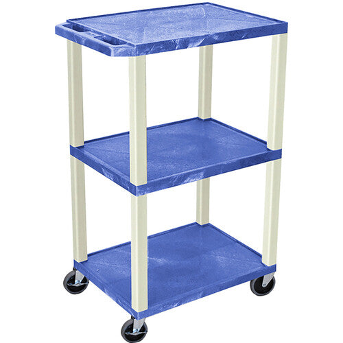 Luxor 42" 3-Tier Plastic Utility Cart