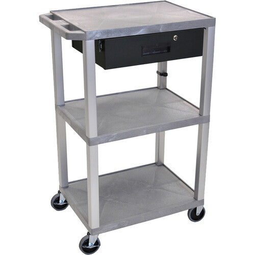 Luxor 42" 3-Tier Plastic Utility Cart