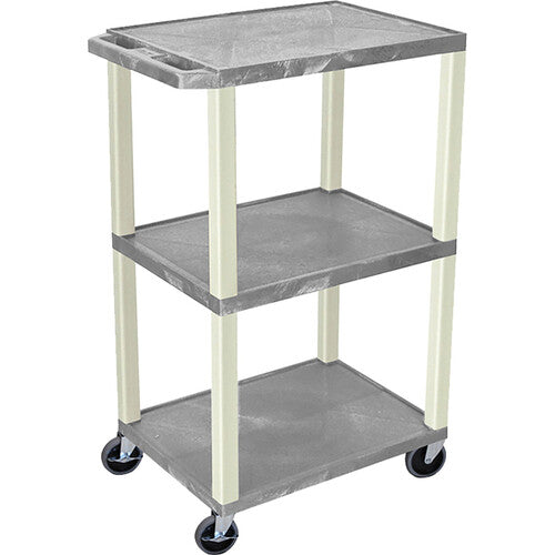 Luxor 42" 3-Tier Plastic Utility Cart