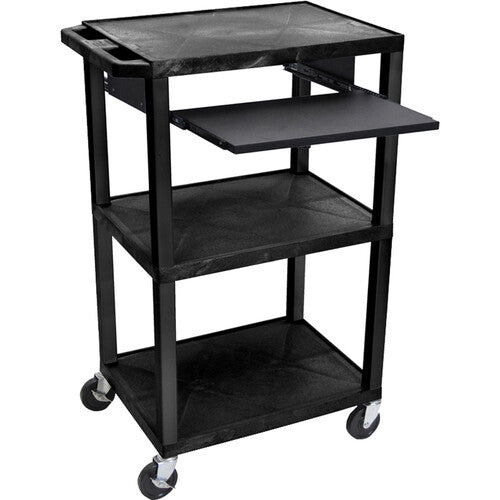 Luxor 42" 3-Tier Plastic Utility Cart