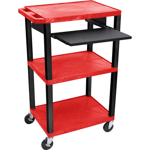 Luxor 42" 3-Tier Plastic Utility Cart