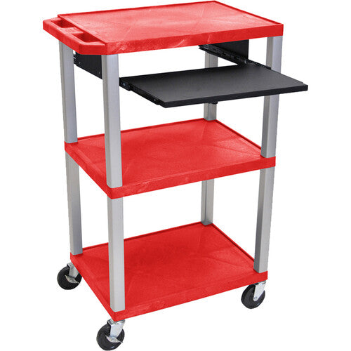 Luxor 42" 3-Tier Plastic Utility Cart
