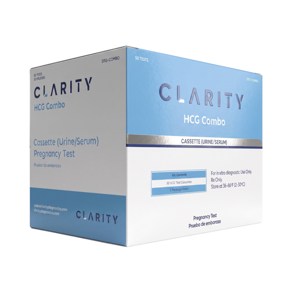 Clarity-DTG-COMBO HCG Combo Test Cassette, CLIA Waived (50/bx)