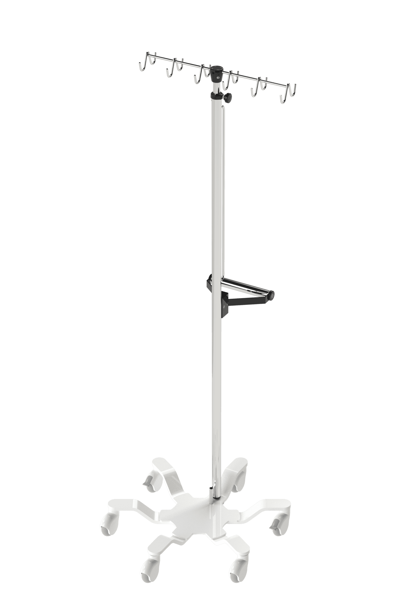 Pryor-178G 25" Heavy Duty Off-Set Mount Pole IV Stand with 6 Legs, 12-Hook Top