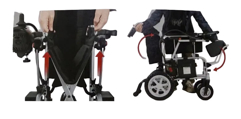 A2Z Mobility-A2ZXWE2410-B Electric Powered Wheelchair Attendant-Assisted Handle - 220 lbs Capacity