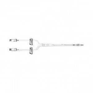 Amsino-MR4B07 Bifuse Extension Set, 2 MicroClave® Needle-Free Connectors, 2 Slide Clamps, 7in (50/cs)