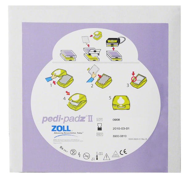 ZOLL-8900-0810-01 Pedi•padz II Pediatric Multi-Function Electrodes - Designed for use with the ZOLL AED Plus® defibrillator.