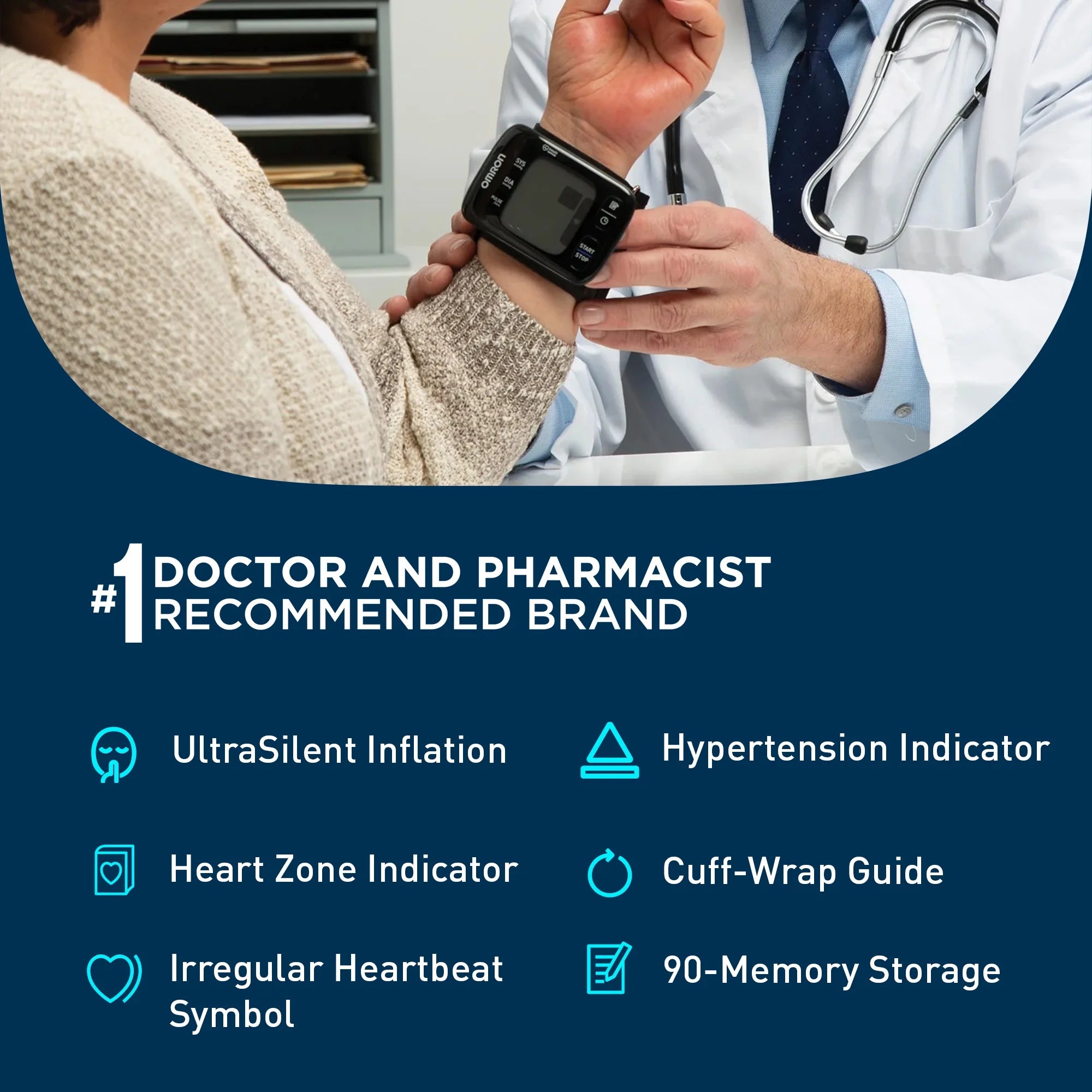 Omron Healthcare-BP6350 7 Series® Wireless Wrist Blood Pressure Monitor, 10/cs