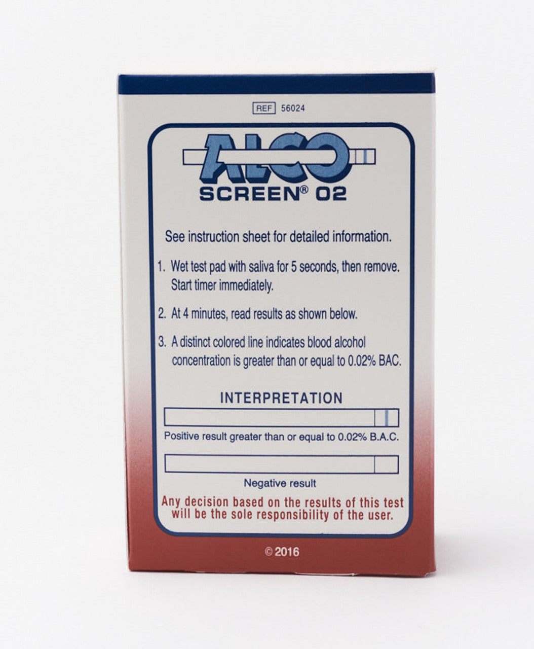 Abbott-56024 Alco-Screen .02 Alcohol Test, DOT Approved, 24/bx