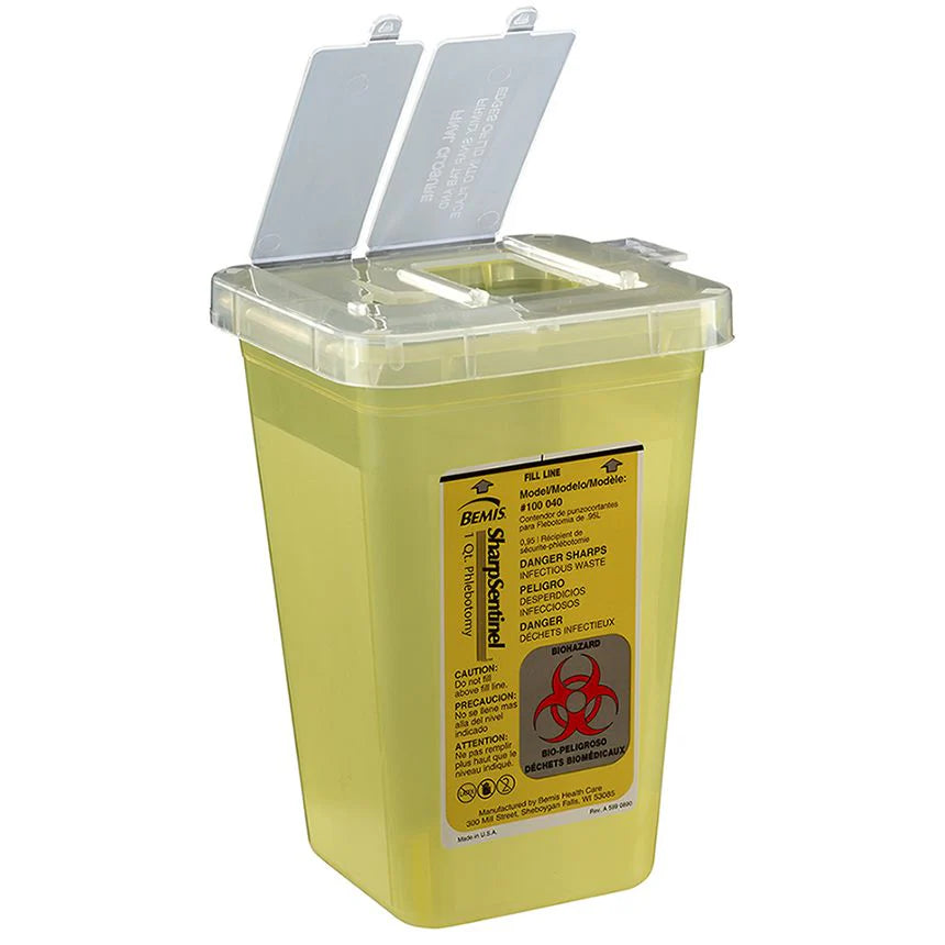 Bemis SharpSentinel 1-Quart Phlebotomy Container (100/Case)