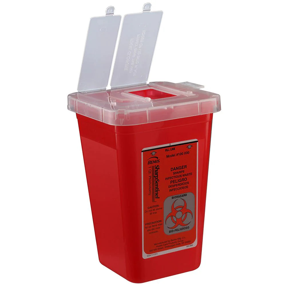 Bemis SharpSentinel 1-Quart Phlebotomy Container (100/Case)