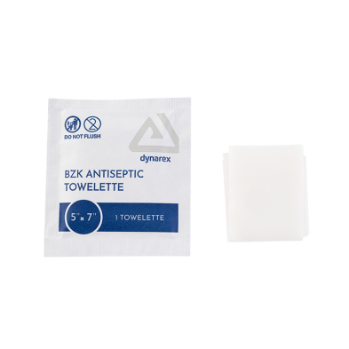 Dynarex-1331 BZK Antiseptic Towelettes 5” x 7” (1000/Cs)