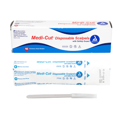 Dynarex Medi-Cut Disposable Scalpels – Stainless Steel Blades with Protective Packaging

