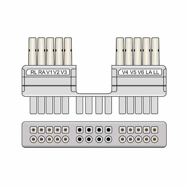 Welch Allyn 9293-047-60 Cable and Sensors WAM/AM12 10 Wire Replacement Lead Set, AHA Medi-Clip (For Stress) (Each)