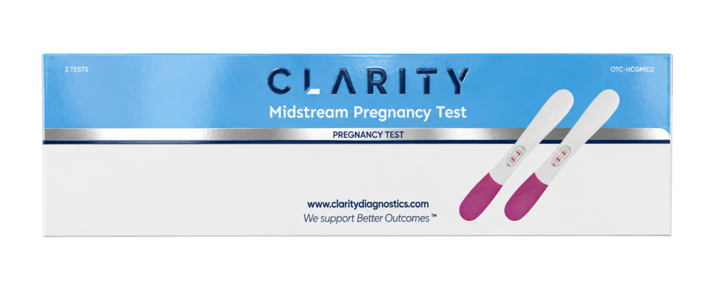 Clarity-OTC-HCGMID2 HCG Midstream Test, OTC Approved for Home Use (2/bx)