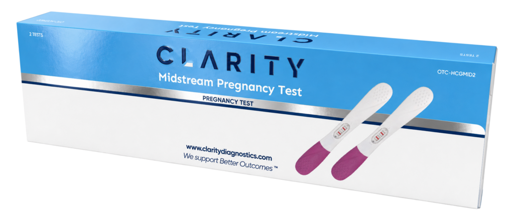 Clarity-OTC-HCGMID2 HCG Midstream Test, OTC Approved for Home Use (2/bx)