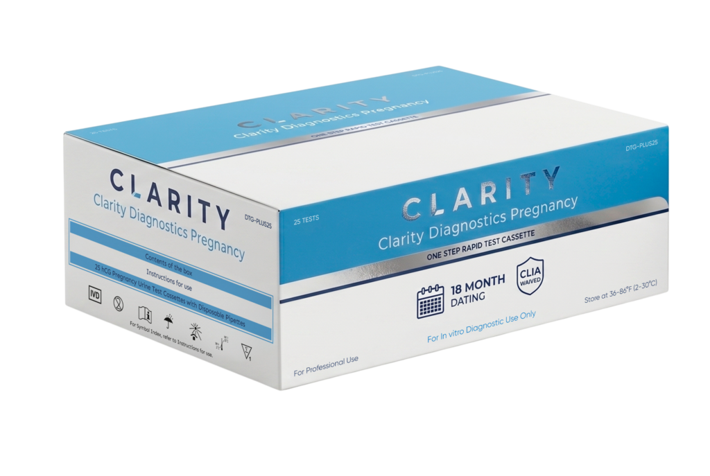 Clarity-DTG-PLUS25 HCG Test Cassettes, CLIA Waived (25/bx)
