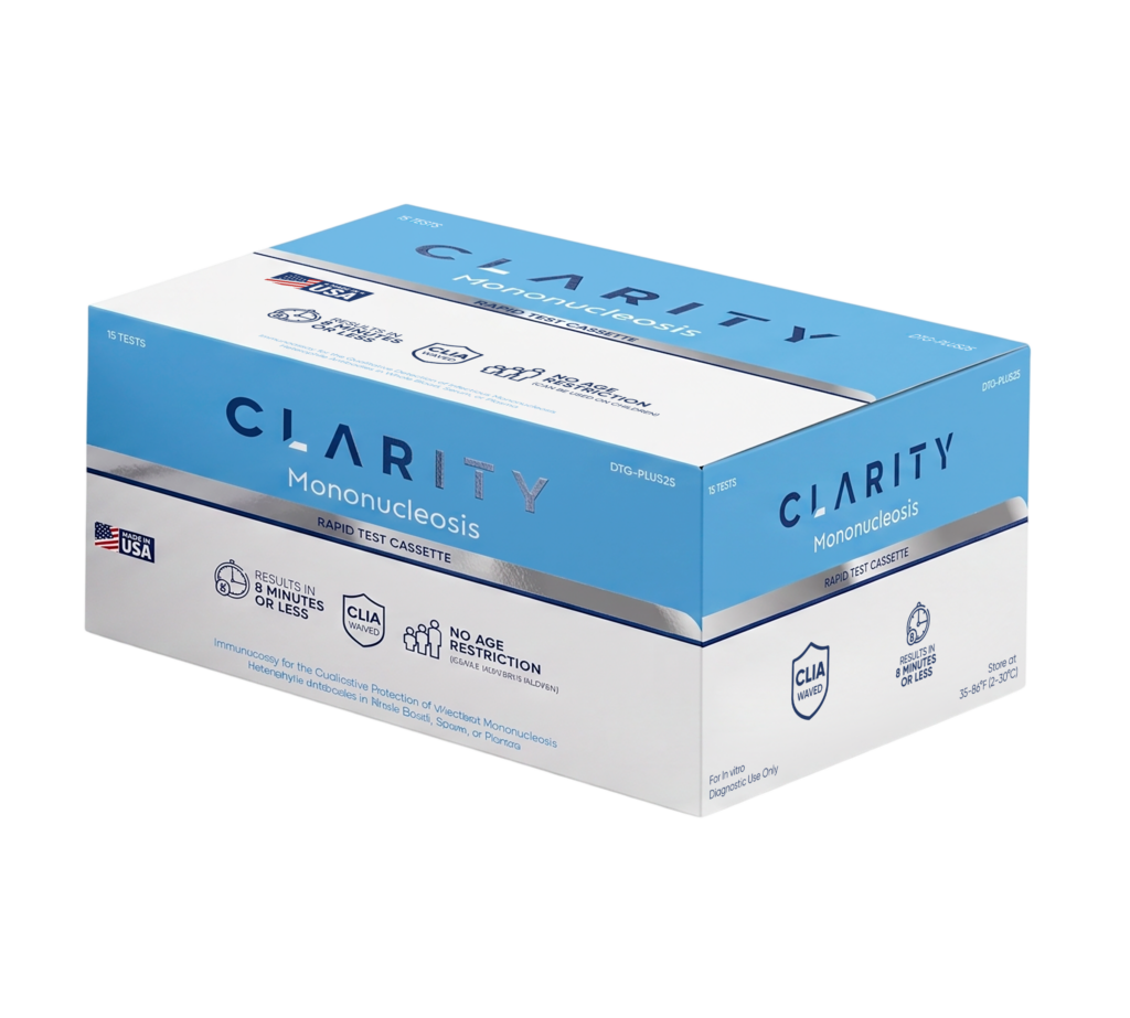 Clarity-DTG-MONO Mononucleosis Test Cassettes, CLIA Waived, Whole Blood (15/bx)
