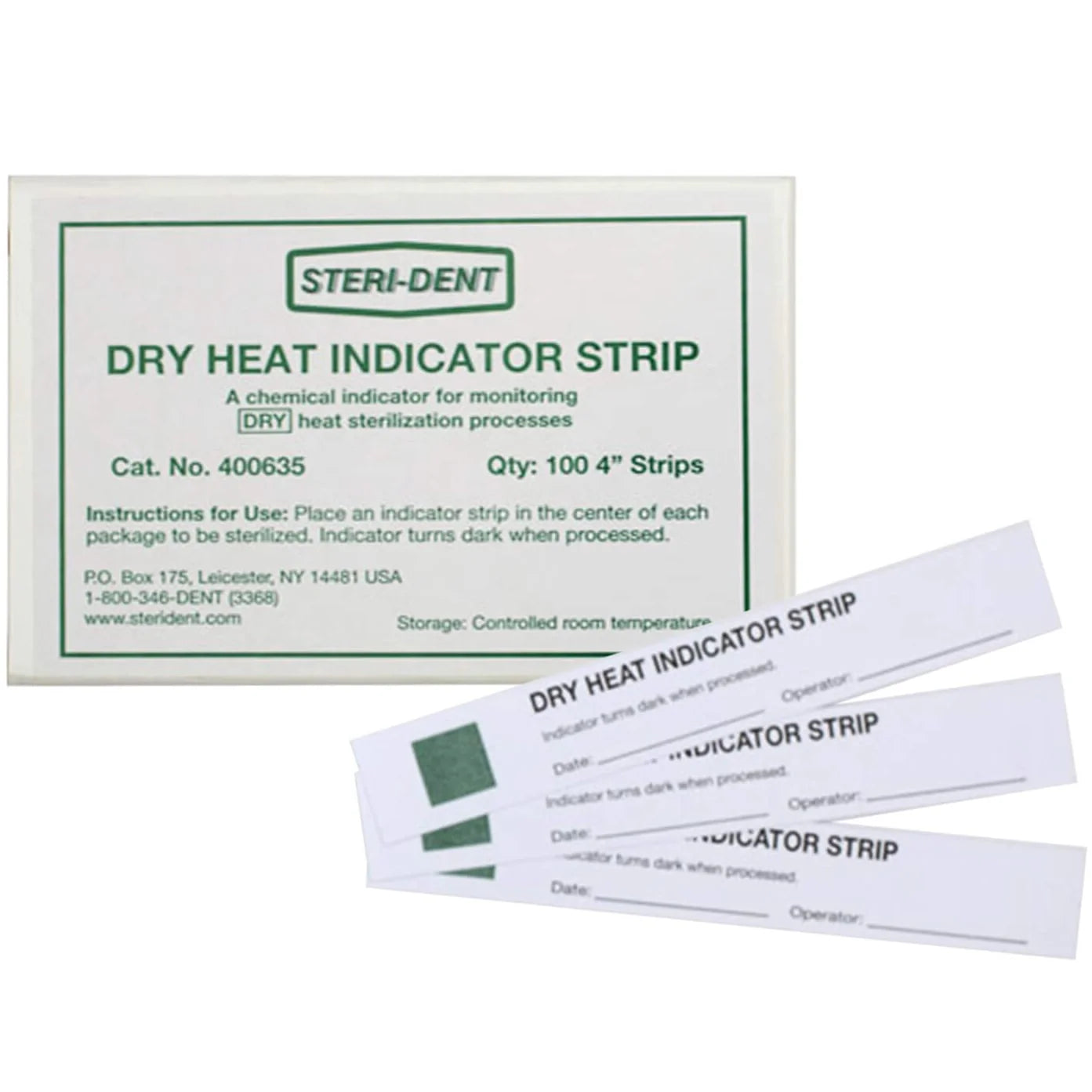 CPAC-400635 SteriDent Dry Heat Indicator Strip,  4" (100/Box)
