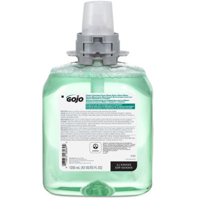 Gojo-5163-04 Green Certified Foam Hand, Hair & Body Wash, Green, FMX-12™, 1250mL (4/cs)
