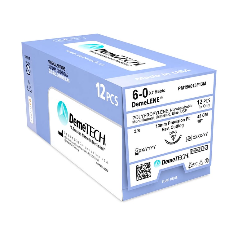 DemeTECH DemeLENE Polypropylene Non-Absorbable Suture, 18"