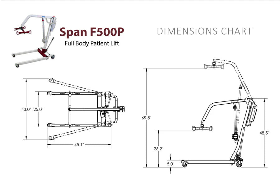 Span America-F500P-Elevador de cuerpo completo para pacientes