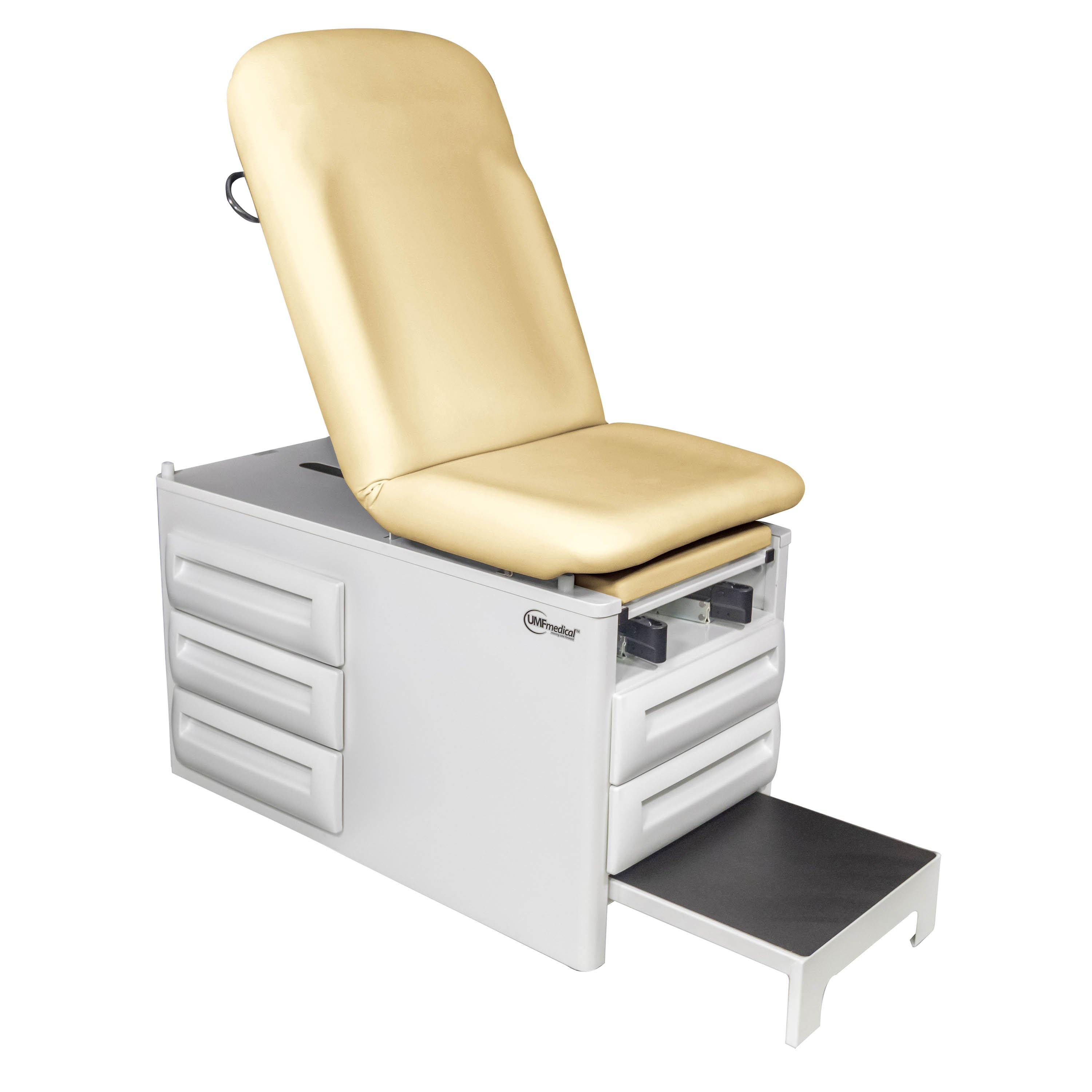 UMF Medical-Signature Series proSideStep Manual Exam Table with Side Step and Four Storage Drawers