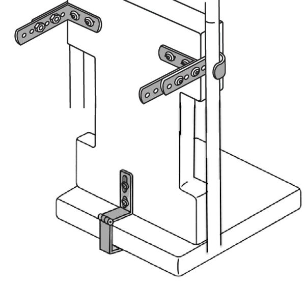 Therafin Back Hardware 2" Offset Hinge w/ Swingtabs & Rail Locks