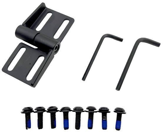 Therafin 50099 Hinge, Double Locking w/ Slots 1" on Center, Black Stainless Steel