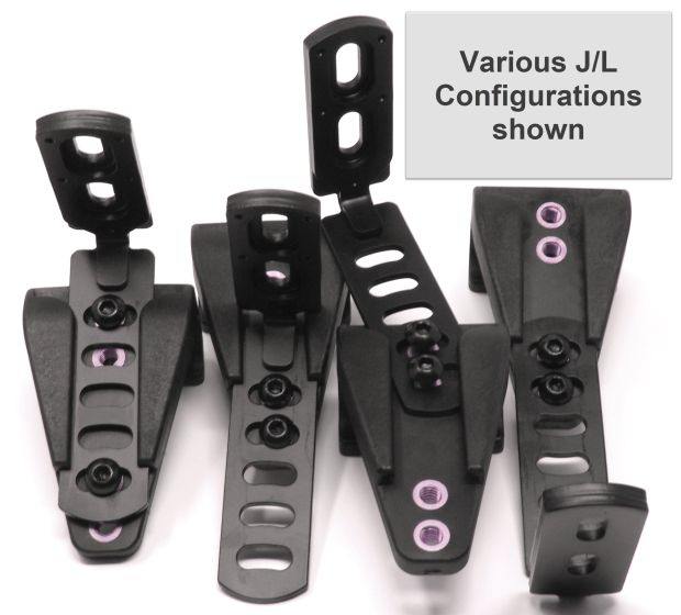 Therafin-50475 Back Hardware, Molded Js & Slotted Ls w/ Swingtabs, 1" Tube, 2 Pairs