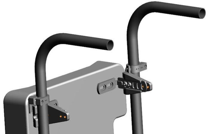 Therafin-50475 Back Hardware, Molded Js & Slotted Ls w/ Swingtabs, 1" Tube, 2 Pairs