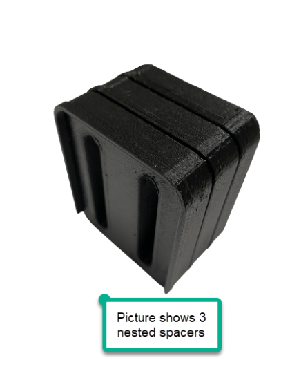 Therafin 50098 Spacer, 2" x 1" x 1/2" Thick Plastic w/ Holes 1" on Center