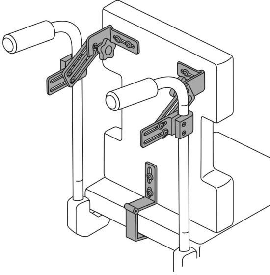 Therafin-50460 Back Hardware, 2 Knob Wrap Around w/ Flush Seat-to-Back Hinges