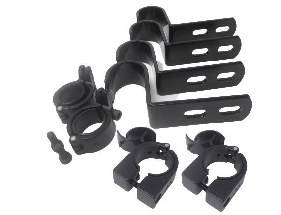 Therafin Seat Hardware, 2" Drop Hooks w/ Rail Locks & Collars