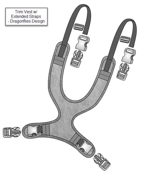 Therafin Therasleeves For Extended Strap Vest, Dragonflies, Trim