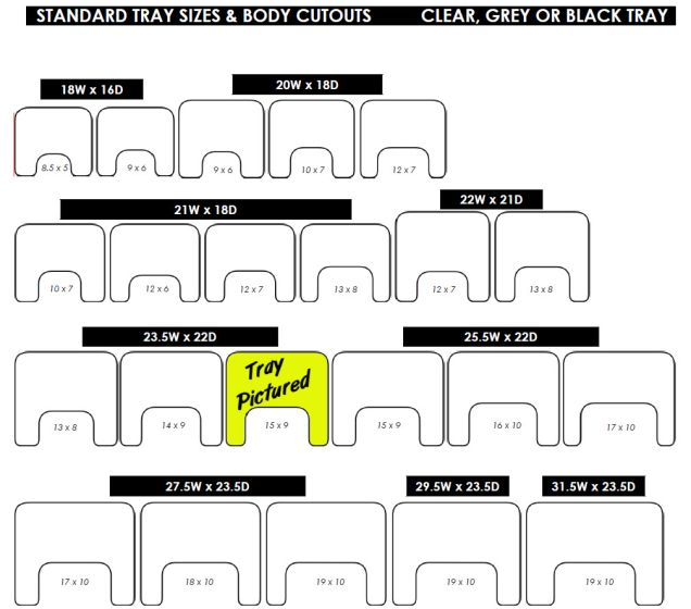 Therafin-T15020X - Tray, Clear, 23.5W x 22D w/ No Bc & Aluminum Rim 1/EA