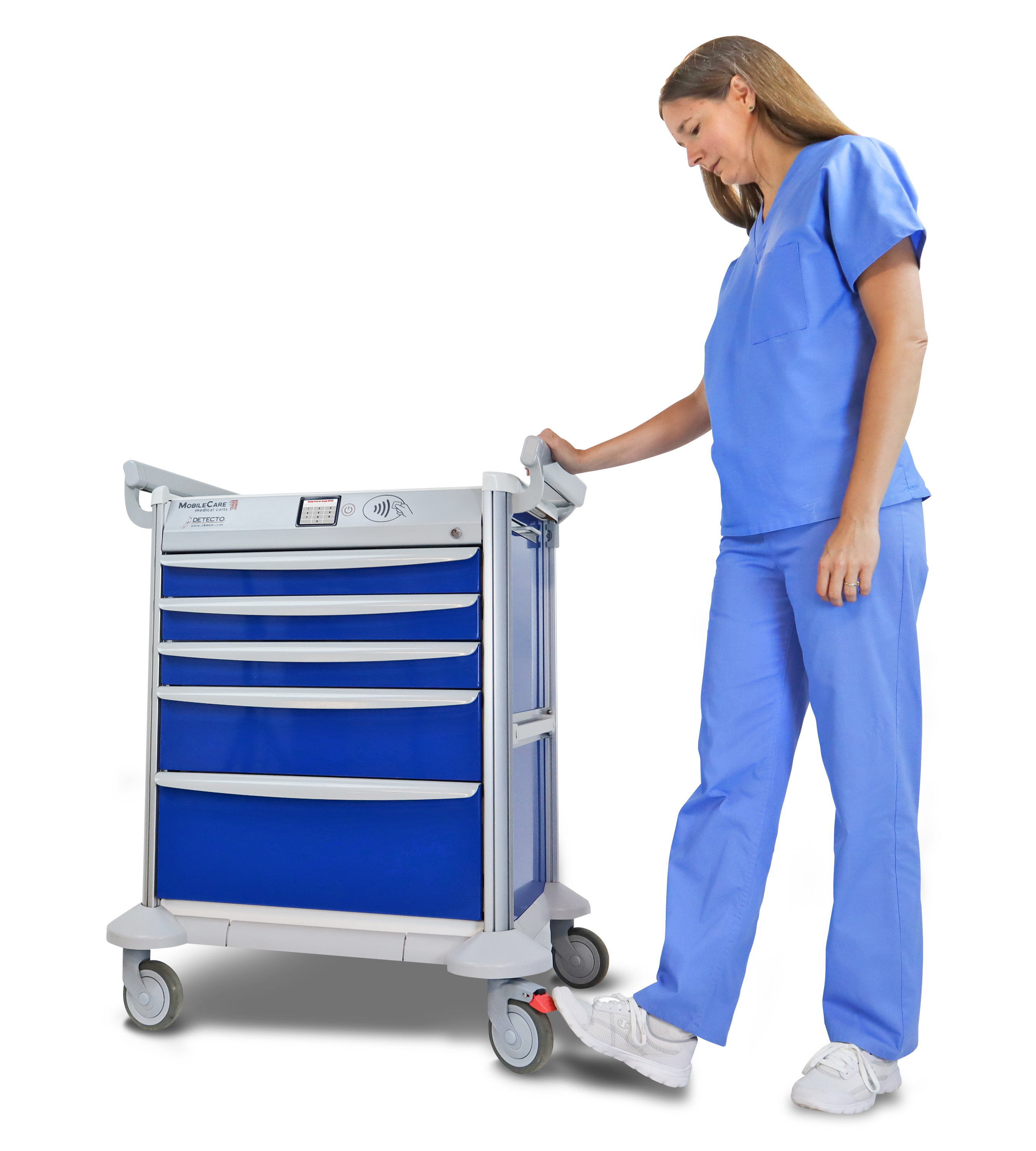 Detecto MobileCare Series Medical Cart, Blue, 16.5 in. Electronic