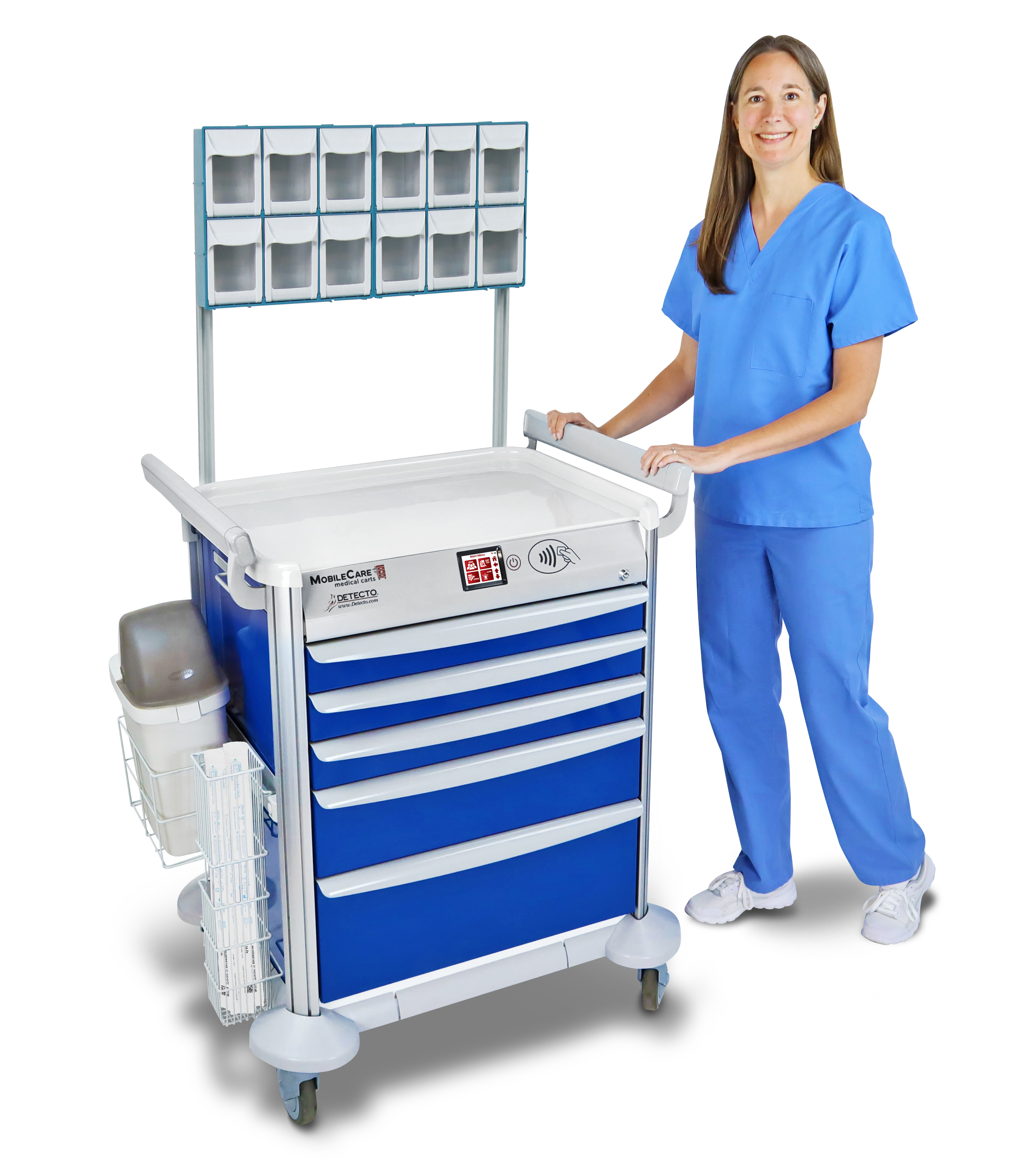 Detecto MobileCare Series Medical Cart, Blue, 16.5 in. Electronic