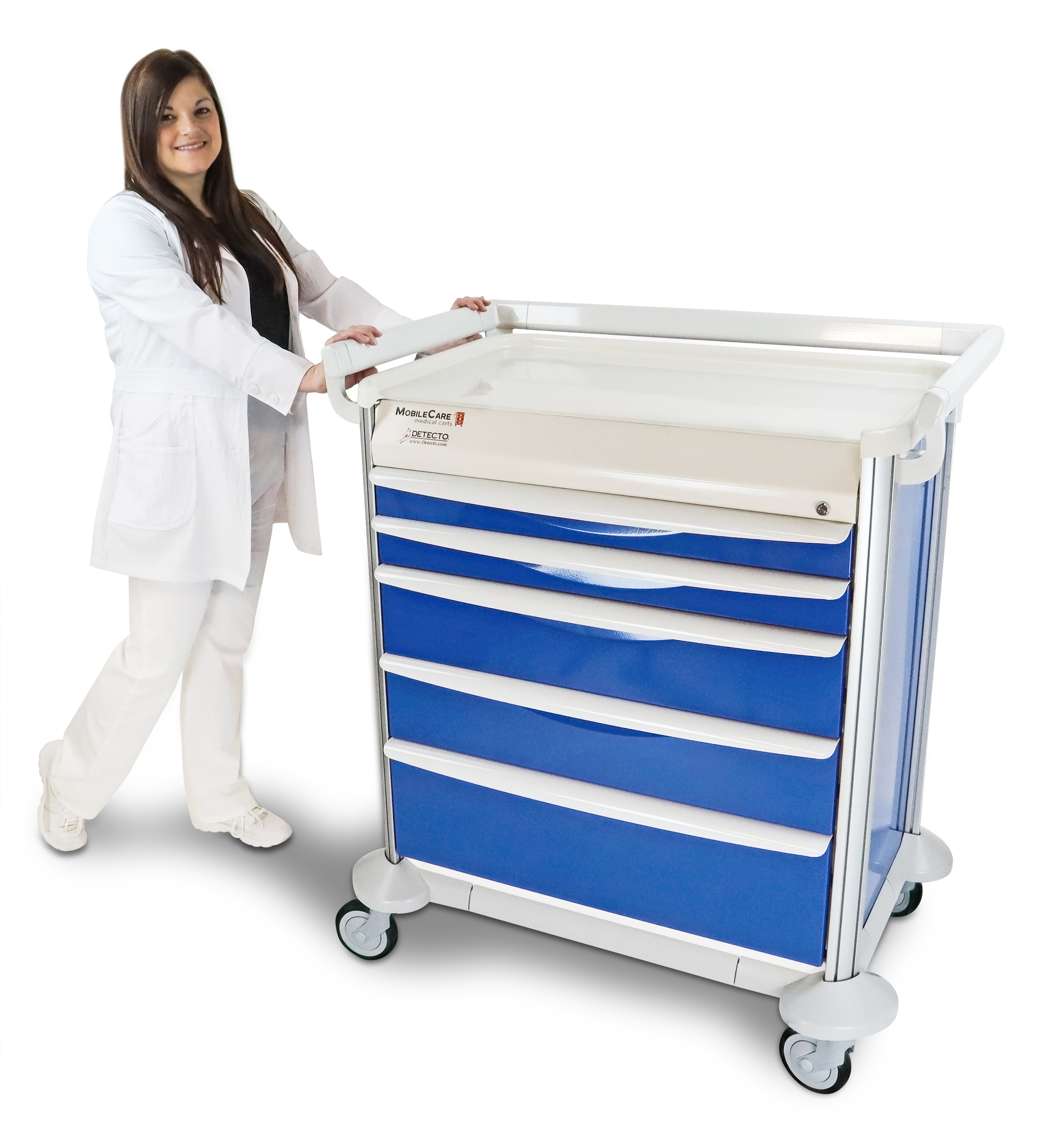 Detecto MobileCare Series Medical Cart, Blue, 16.5 in. Electronic