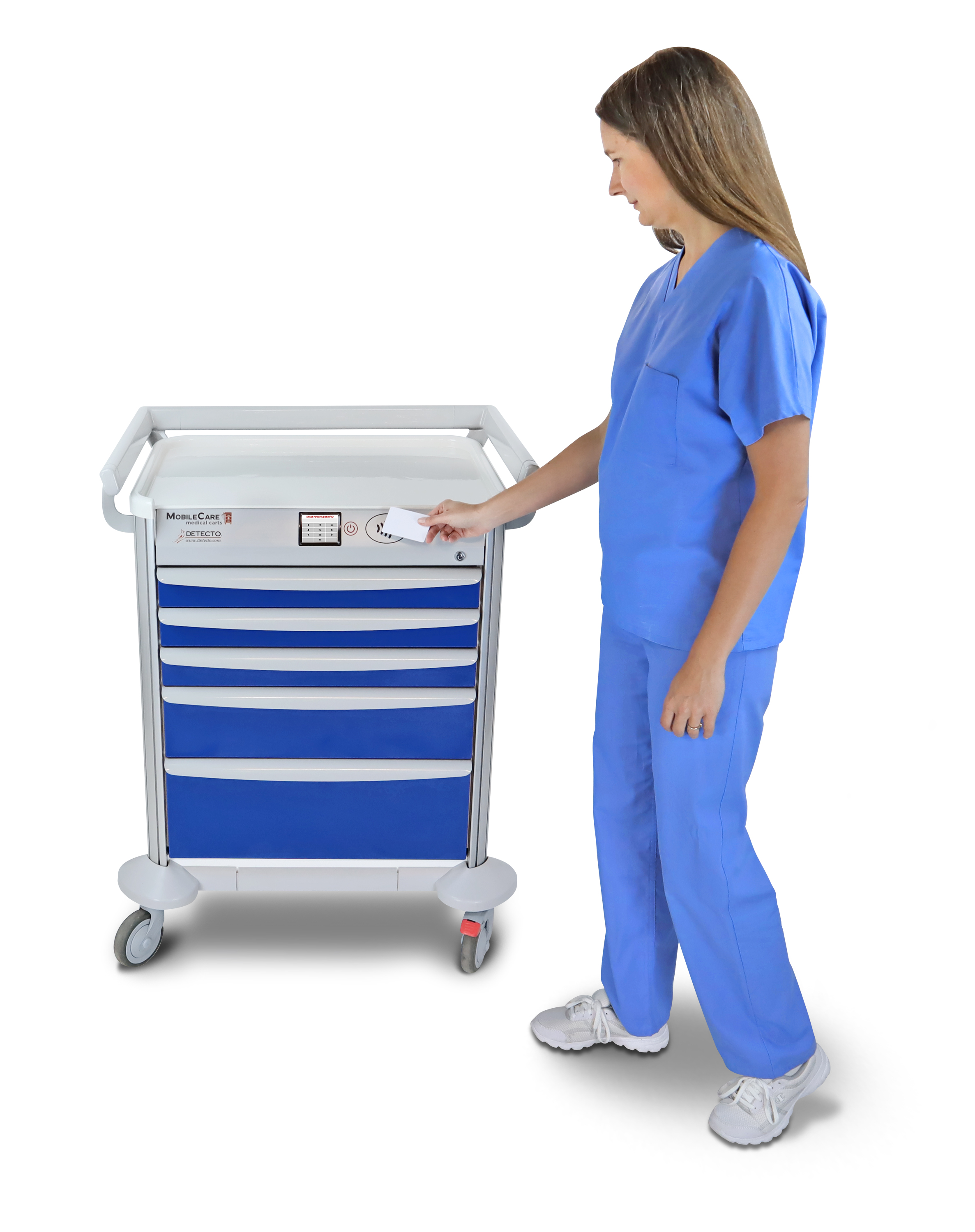 Detecto MobileCare Series Medical Cart, Blue, 16.5 in. Electronic