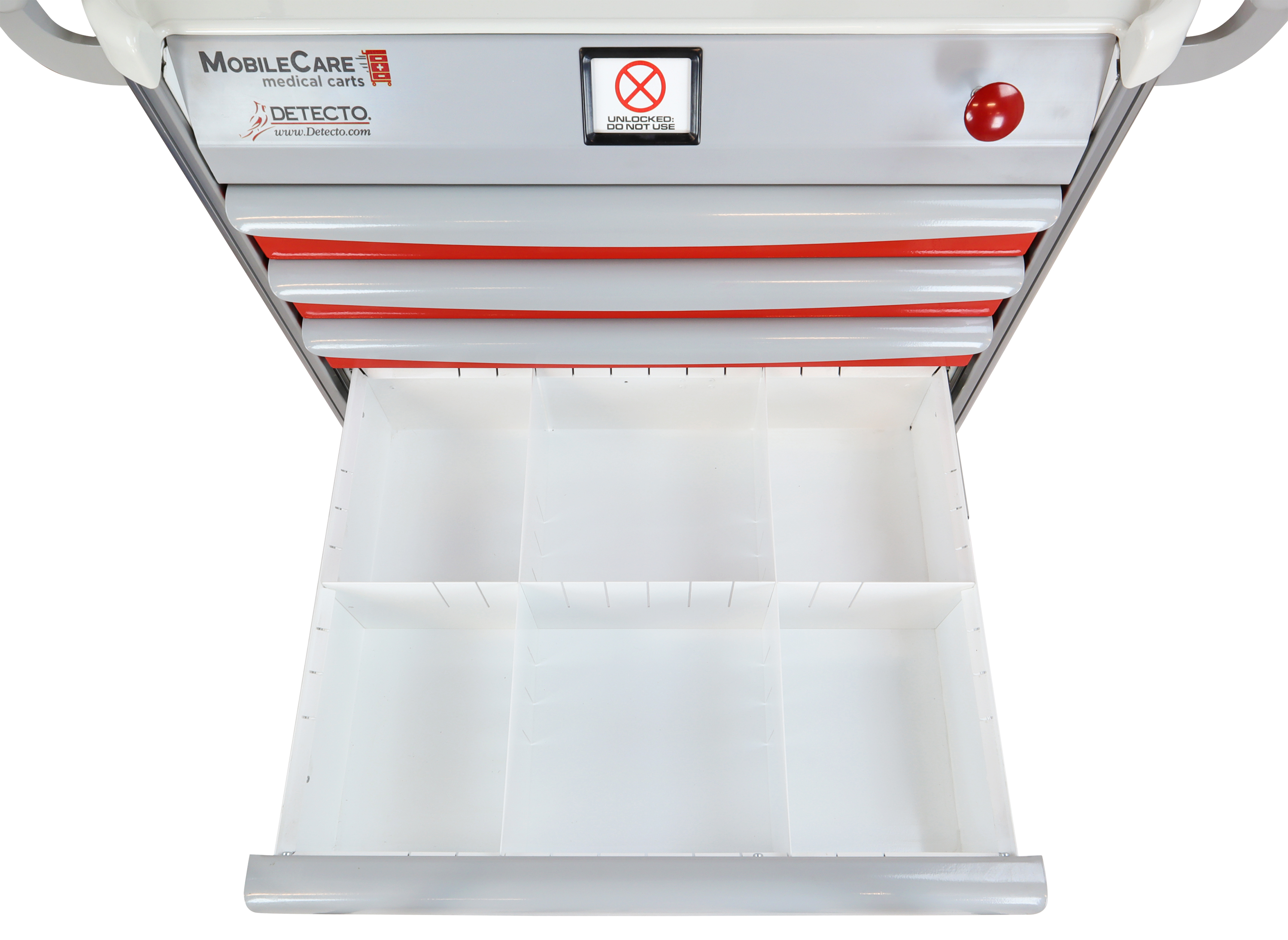 Detecto MobileCare Series Medical Cart, Red, 16.5 in. Electronic