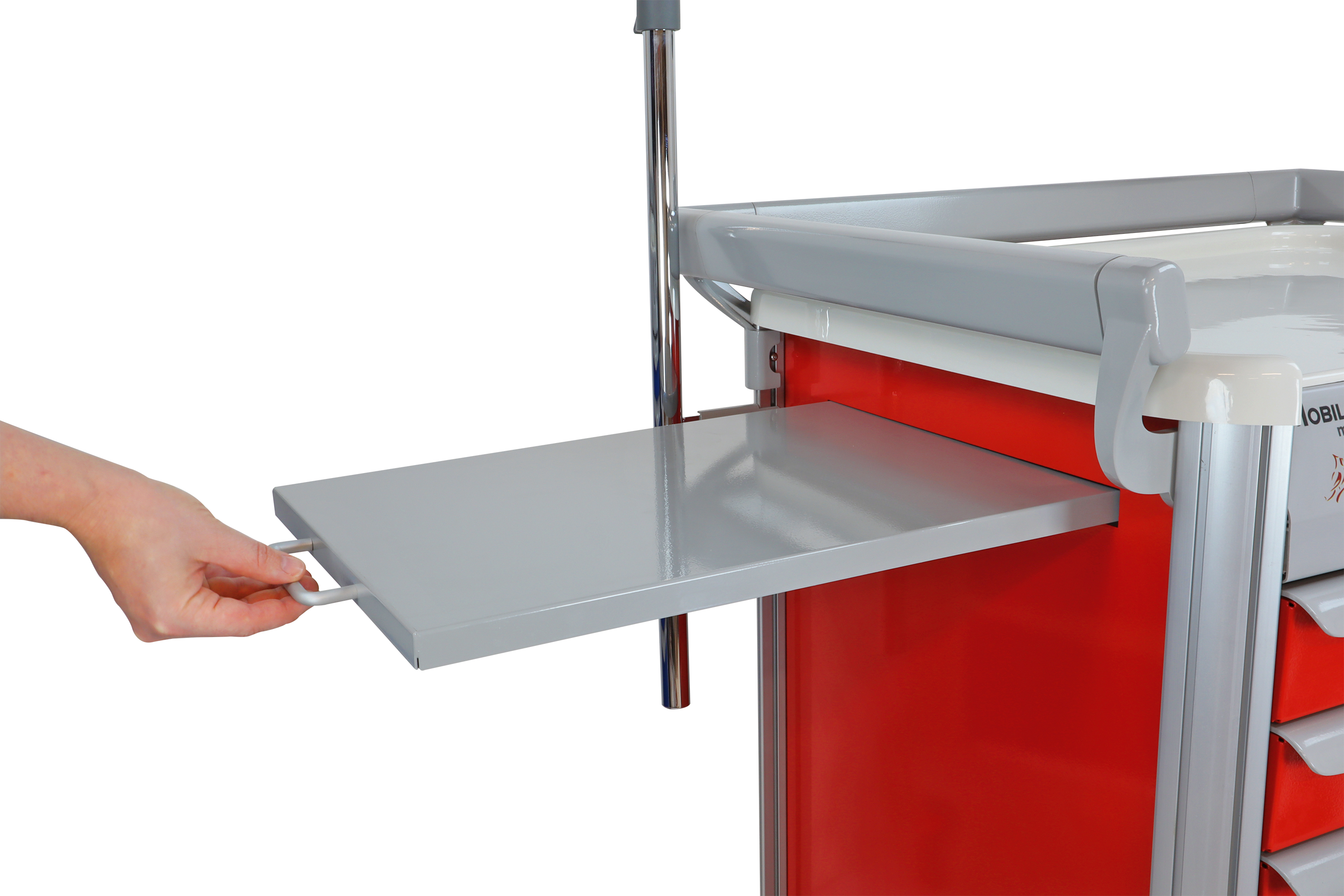 Detecto MobileCare Series Medical Cart, Red, 16.5 in. Electronic